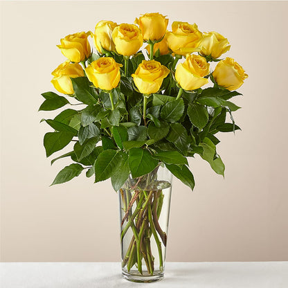 Long Stem Yellow Rose Bouquet